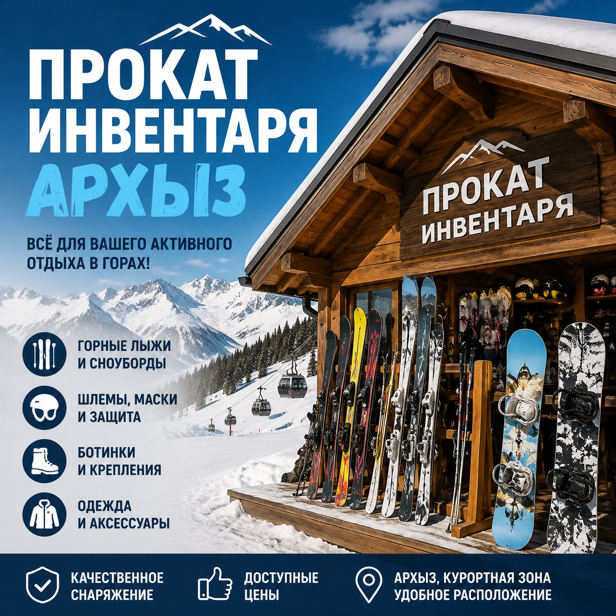 прокат инвентаря архыз